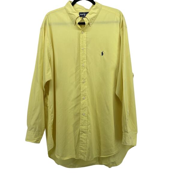 Ralph Lauren Other - Ralph Lauren Size 17.5 Neck 34 / 35 Yellow Button Up Shirt Yarmouth 100% Cotton